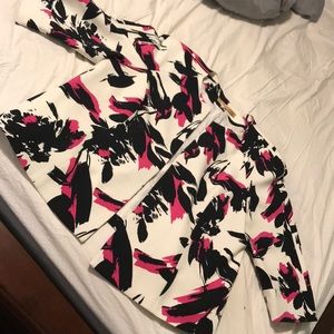 Nipon Boutique pink and black print dress jacket